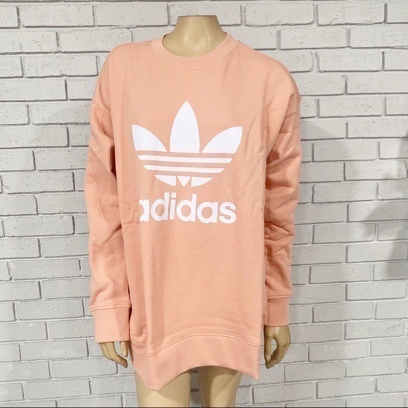 adidas Originals Tops - Adidas Originals Women Oversized Trefoil Sweatshirt Peach Coral Crewneck NWT